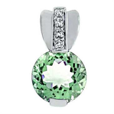 Prima   Green Amethyst & Diamond Pendant