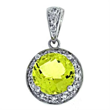 Prima   Lemon Quartz & Diamond Pendant