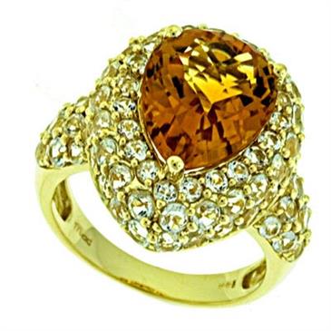 Prima   Madera Citrine And White Topaz Ring