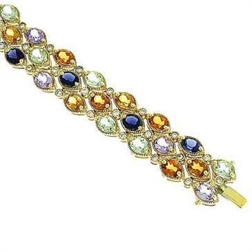 Prima  Multi Color Semi Precious and Diamond Bracelet