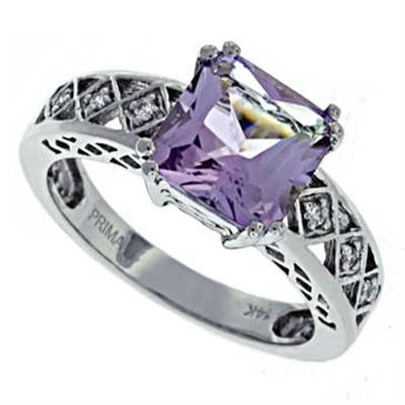 Prima   Pink Amethyst And Diamond Ring