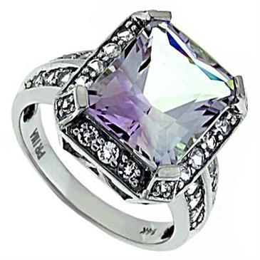 Prima   Pink Amethyst And White Topaz Ring