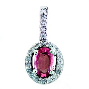 Prima   Pink Sapphire & Diamond Pendant