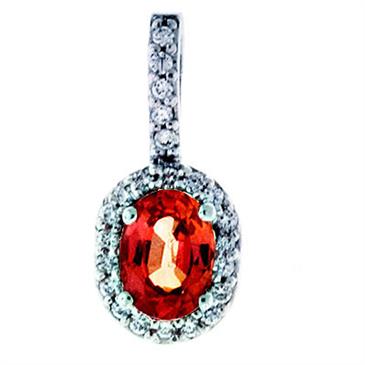 Prima   Red Sapphire & Diamond Pendant