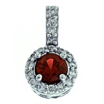 Prima   Red Sapphire & Diamond Pendant