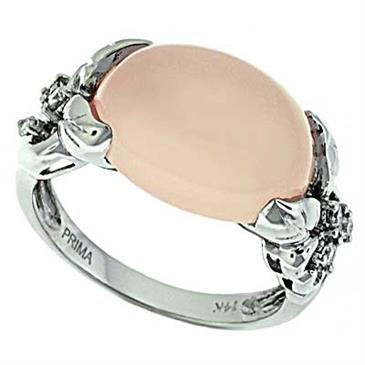 Prima   Rose Quartz And Diamond Ring