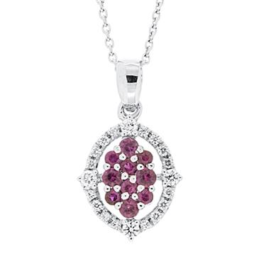 Prima   Ruby & Diamond Pendant With Chain