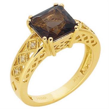 Prima   Smokey Quartz And Diamond Ring