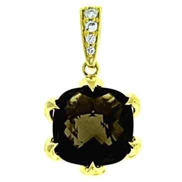 Prima   Smokey Quartz & Diamond Pendant