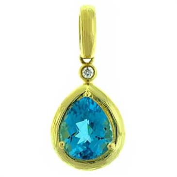 Prima   Swiss Blue Topaz & Diamond Pendant