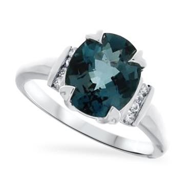 Prima Blue Topaz & Diamond Ring