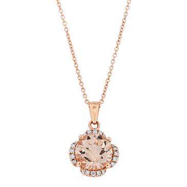 Prima 14k Rose Gemstone Pendant