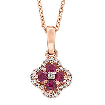 Prima 14k Rose Gemstone Pendant