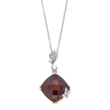 Prima 14k Two Tone Gemstone Pendant