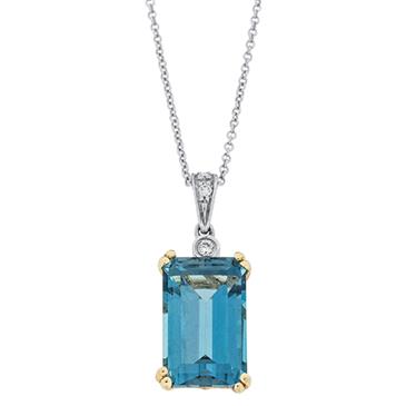 Prima 14k Two Tone Gemstone Pendant