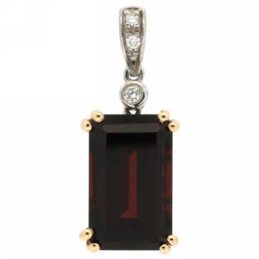 Prima 14k Two Tone Gemstone Pendant