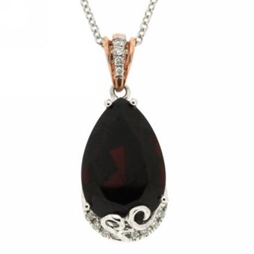 Prima 14k Two Tone Gemstone Pendant