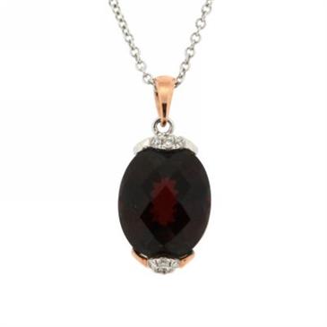 Prima 14k Two Tone Gemstone Pendant