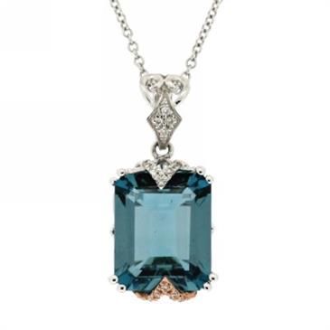 Prima 14k Two Tone Gemstone Pendant