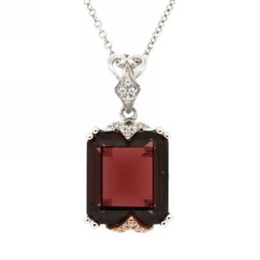 Prima 14k Two Tone Gemstone Pendant