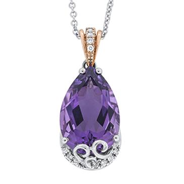 Prima 14k Two Tone Gemstone Pendant