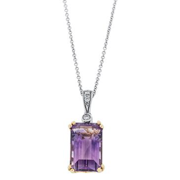 Prima 14k Two Tone Gemstone Pendant