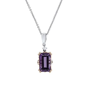 Prima 14k Two Tone  Gemstone Pendant