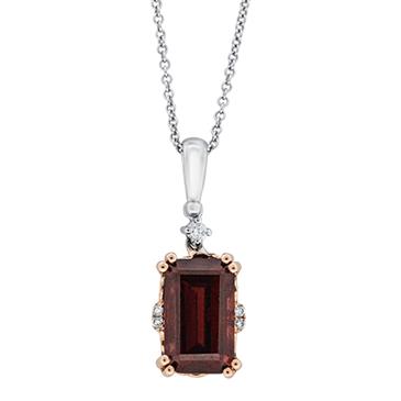 Prima 14k Two Tone Gemstone Pendant