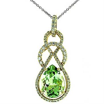 Prima 14k Two Tone Gemstone Pendant