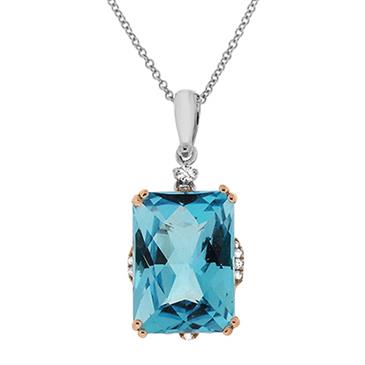 Prima 14k Two Tone Gemstone Pendant