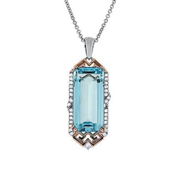 Prima 14k Two Tone Gemstone Pendant