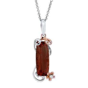 Prima 14k White And Rose Gold Gemstone Pendant