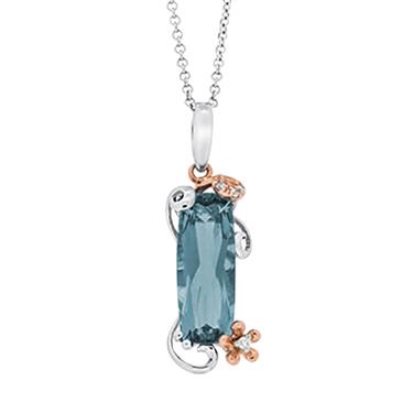 Prima 14k White And Rose Gold Gemstone Pendant