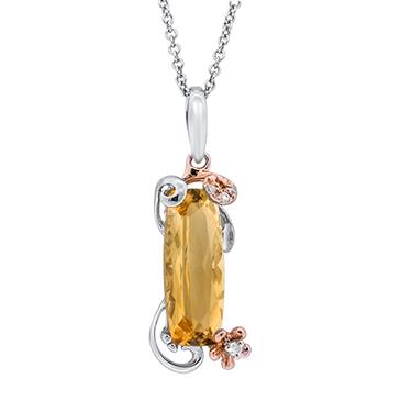 Prima 14k White And Rose Gold Gemstone Pendant