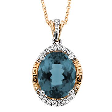 Prima 14k White And Yellow Gold Gemstone Pendant