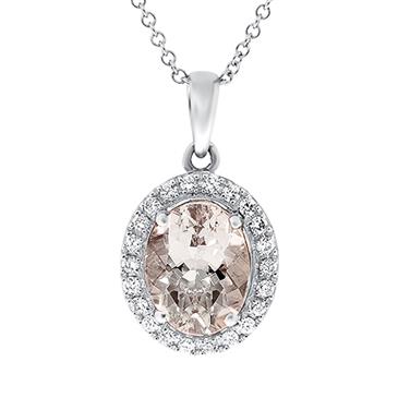 Prima 14k White Gemstone Pendant