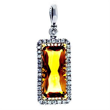 Prima 14k White Gemstone Pendant