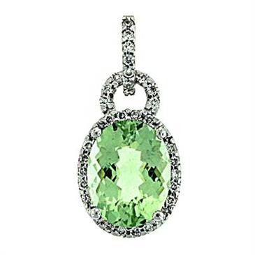 Prima 14k White Gemstone Pendant