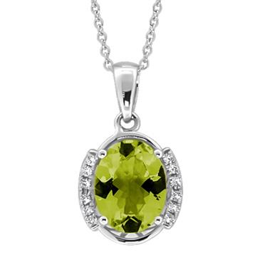 Prima 14k White Gemstone Pendant