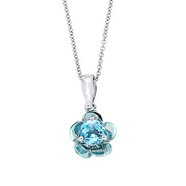 Prima 14k White Gemstone Pendant