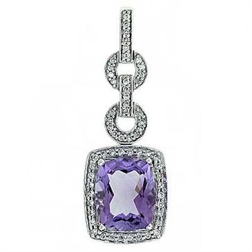 Prima 14k White Gemstone Pendant