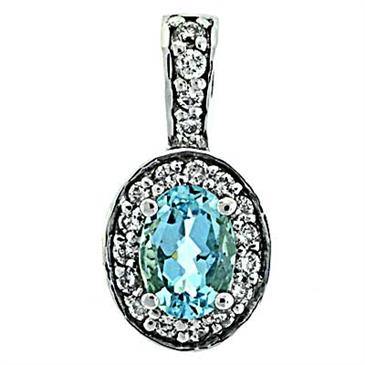 Prima 14k White Gemstone Pendant