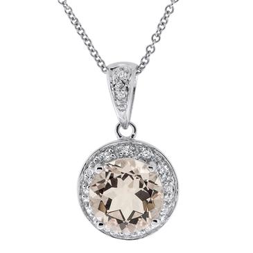 Prima 14k White Gemstone Pendant