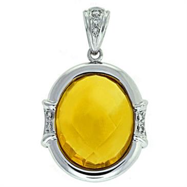 Prima 14k White Gemstone Pendant