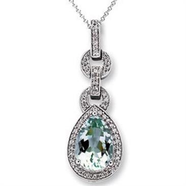 Prima 14k White Gemstone Pendant