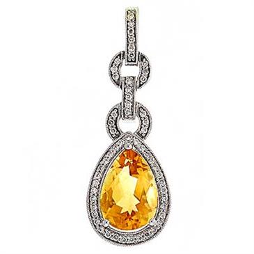 Prima 14k White Gemstone Pendant