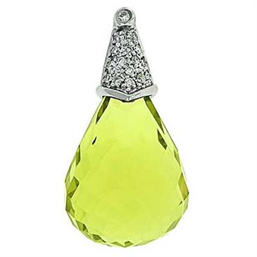 Prima 14k White Gemstone Pendant