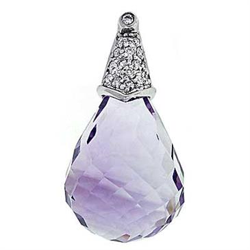 Prima 14k White Gemstone Pendant