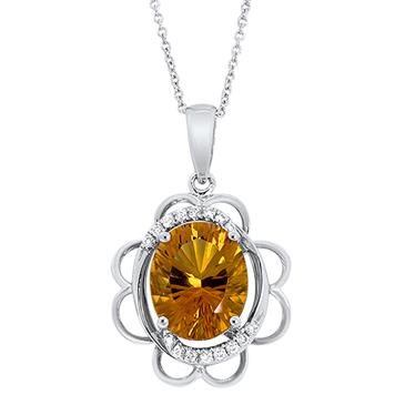 Prima 14k White Gemstone Pendant