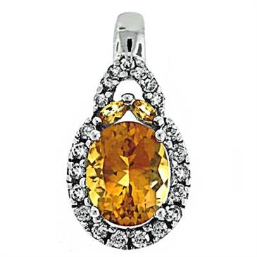 Prima 14k White Gemstone Pendant